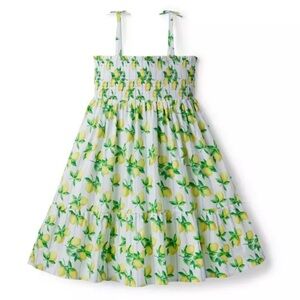 Janie and Jack Smocked Tiered lemons White Yellow Sundress Leilani